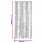 vidaXL Rideau anti-mouches gris 90x200 cm chenille
