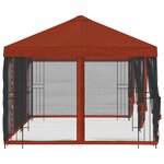 vidaXL Gazebo avec murs latéraux 6 x 3 m Terre cuite