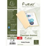 Paquet De 100 Chemises Forever® 170 100  Recyclé - 24x32cm - Lilas - X 5 - Exacompta