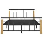 vidaXL Cadre de lit sans matelas métal bois de chêne massif 140x200 cm