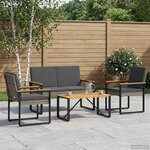 vidaXL Ensemble de meubles d'extérieur 4 Pièces Gris et Gris foncé