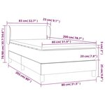 vidaXL Sommier à lattes de lit avec matelas Gris 80x200 cm Similicuir