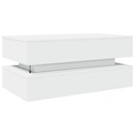 vidaXL Table basse avec lumières LED blanc 90x50x40 cm