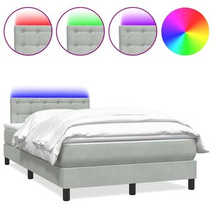 vidaXL Sommier à lattes de lit et matelas gris clair 120x220cm velours