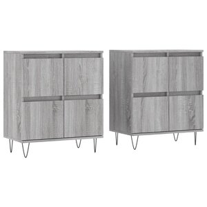 vidaXL Buffets 2 Pièces sonoma gris bois d'ingénierie