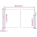 vidaXL Auvent latéral rétractable terre cuite 140x600 cm