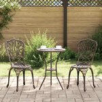 vidaXL Ensemble bistro de jardin 3 Pièces Bronze Aluminium