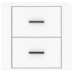 vidaXL Table de chevet murale Blanc 50x36x47 cm