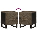 vidaXL Tables de chevet 2 Pièces noir 40x33x46 cm bois de manguier solide