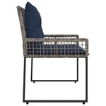 vidaXL Banc extérieur avec coussin Gris et Marine 118 x 55 x 82 cm
