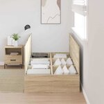 vidaXL Lit de rangement en chêne Sonoma 90x190 cm