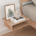 vidaXL Cadre de lit avec tables de chevet Marron Bois massif en pin