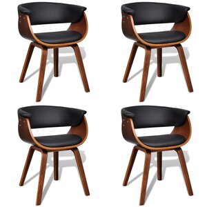 vidaXL Chaises à manger lot de 4 bois courbé et similicuir