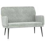 vidaXL Banc Gris clair 108x79x79 cm Velours
