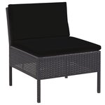 Vidaxl salon de jardin 6 pièces avec coussins résine tressée noir