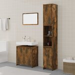 vidaXL Ensemble de meubles de salle de bain 3 Pièces Chêne fumé
