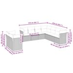 vidaXL Salon de jardin 9 Pièces avec coussins gris clair résine tressée