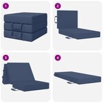 vidaXL Canapé-lit pliable 90 x 63 x 45 cm Bleu