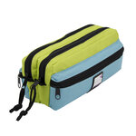 Trousse scolaire zippée 4 compartiments TEKNIK - Bleu/vert