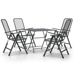 vidaXL Ensemble à manger de jardin 5 Pièces Maille Métal Anthracite