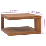 vidaXL Table basse 65x65x33 cm Bois de teck solide