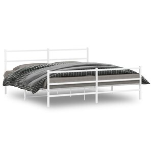 vidaXL Cadre de lit métal sans matelas et pied de lit blanc 200x200 cm