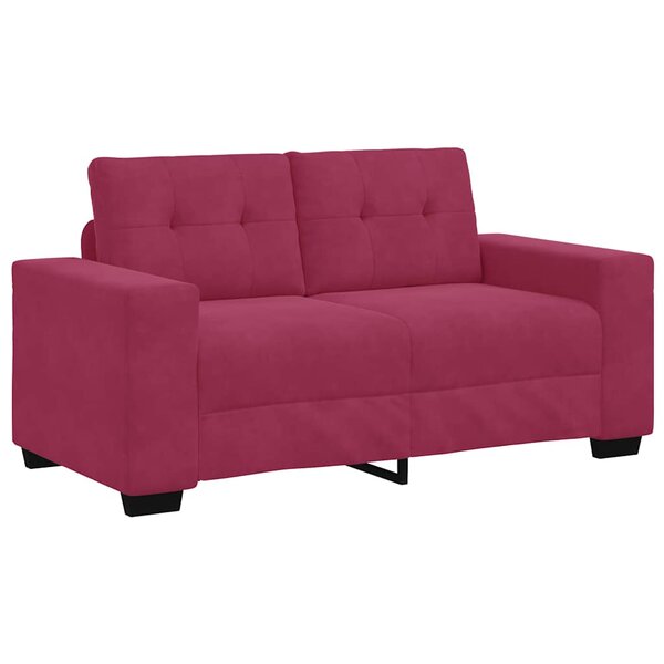 vidaXL Canapé deux places avec coussin Rouge bordeaux Velours