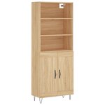 vidaXL Buffet haut Chêne sonoma 69 5x34x180 cm Bois d'ingénierie