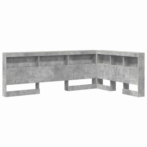 vidaXL Tête de lit de rangement Gris béton 120 cm Bois d'ingénierie