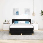 vidaXL Lit à ressorts avec matelas Noir 140 x 190 cm tissu