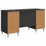 vidaXL Bureau avec étagère Noir 142 5 x 50 x 75 cm Bois d'ingénierie