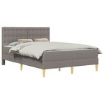 vidaXL Cadre de lit avec matelas Taupe 140 x 190 cm Tissu