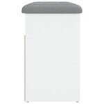 vidaXL Banc à chaussures Blanc 62x32x50 cm Bois d'ingénierie