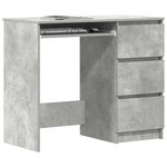 vidaXL Bureau Gris béton 90x45x76 cm Bois d’ingénierie