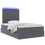vidaXL Lit avec rangement et LED Gris foncé 120 x 200 cm Velours
