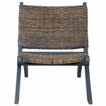 vidaXL Chaise de relaxation rotin kubu naturel et bois d'acajou massif