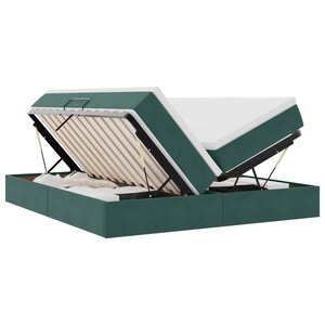 vidaXL Lit avec rangement et matelas Vert foncé 180 x 200 cm Velours