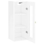 vidaXL Armoire murale blanc brillant 34 5x34x90 cm