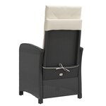 vidaXL Chaises inclinables de jardin lot de 2 repose-pied noir rotin