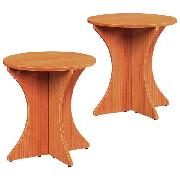 vidaXL Ensemble de tables basses 2 Pièces Marron 46 x 46 x 47 cm