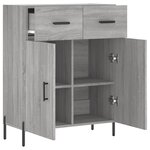 vidaXL Buffet sonoma gris 69 5x34x90 cm bois d'ingénierie