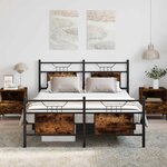 vidaXL Cadre de lit sans matelas chêne fumé 140x200 cm bois ingénierie