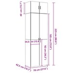 vidaXL Armoire de rangement sonoma gris 70x42 5x225 cm