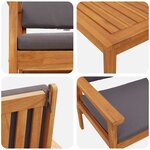 vidaXL Ensemble de canapé de jardin 5 Pièces Marron 75 x 45 x 38cm