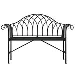 vidaXL Banc de jardin 2 places 128 cm Noir Acier