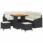 vidaXL Ensemble de canapé de jardin 8 Pièces Noir  Crème 80 x 80 x 71 cm