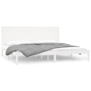 vidaXL Cadre de lit sans matelas blanc 200x200 cm bois massif