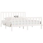 vidaXL Cadre de lit sans matelas blanc 200x200 cm bois massif
