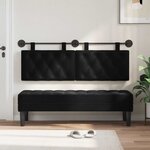 vidaXL Tête de lit suspendue Avec lumière LED Noir Velours