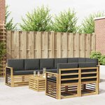 vidaXL Ensemble de canapés d'extérieur 8 Pièces Blanc et anthracite